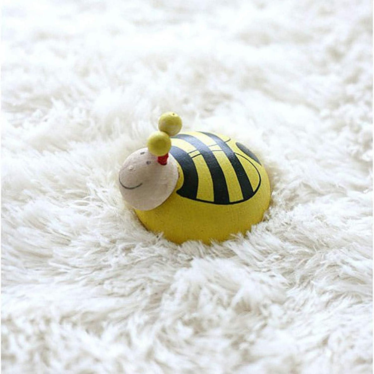 Runder Wohnzimmerteppich weiß 160cm - Anti Rutsch & Flauschig