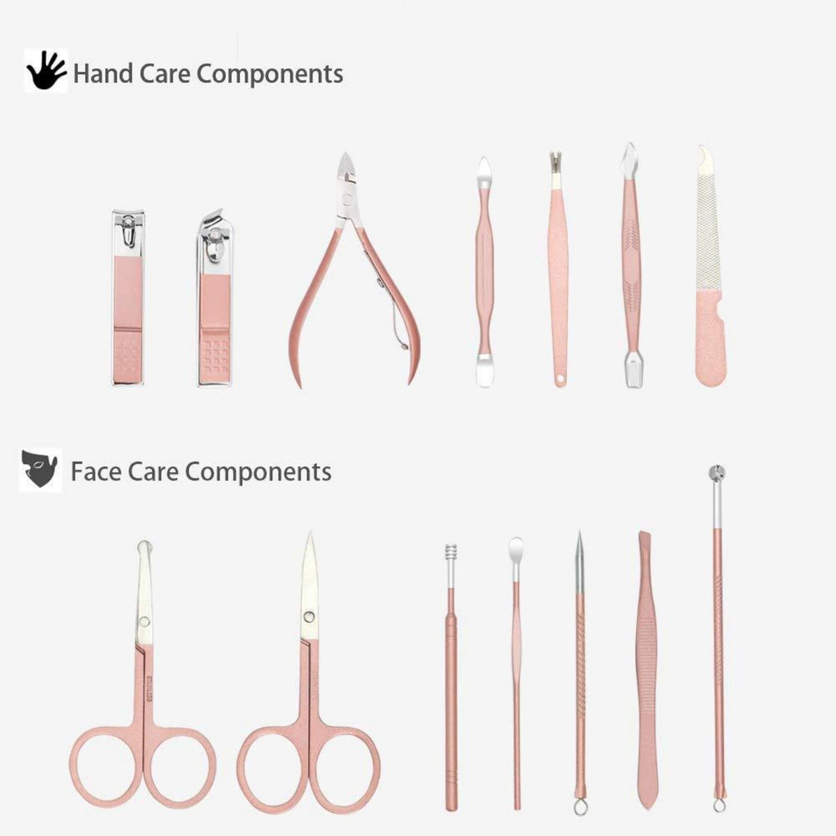 Maniküre Pediküre Set 18-teilig Nagelschere Grooming Kit Leder