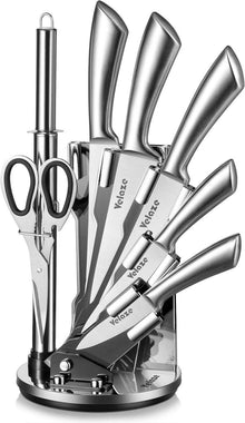Velaze 8-teiliges Küchenmesser Set aus Edelstahl
