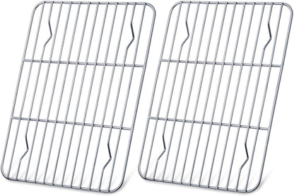 Edelstahl Kuchengitter Set zum Backen Grillen 24.5 x 19 x 2 cm