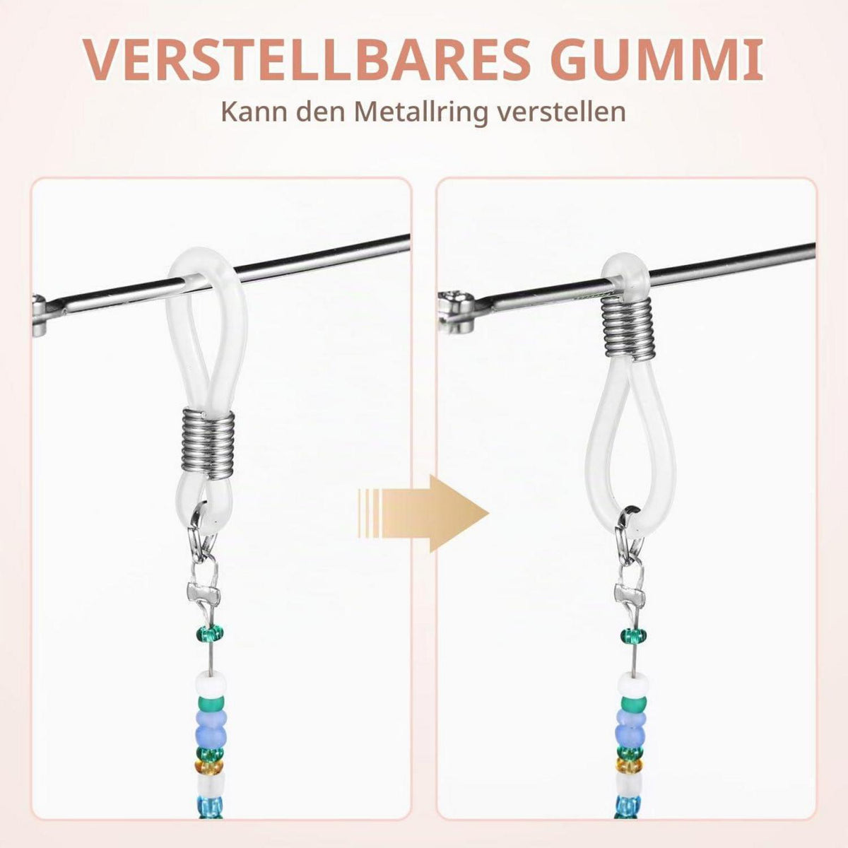 Brillenkette Damen mit Perlen – Anti-Rutsch Brillenband