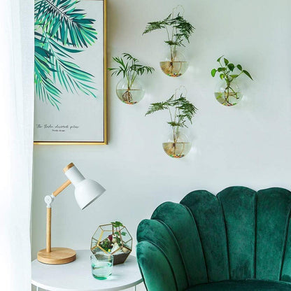 Wandbehang Glas Pflanzgefäße Sphärisch 4 Stück mit bunten Steinen