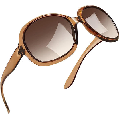 Übergroße Damen Sonnenbrille polarisiert UV400 Braun