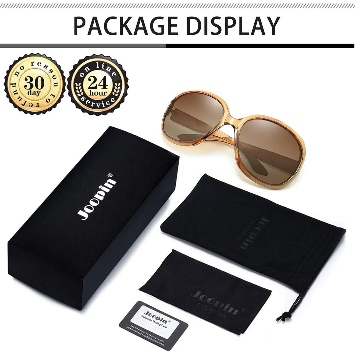 Übergroße Damen Sonnenbrille polarisiert UV400 Braun