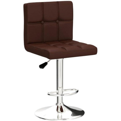Barhocker-Set (2x) höhenverstellbar, Kaffee in Lederoptik