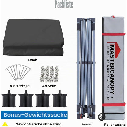 3x3 Pop-up Pavillon – Höhenverstellbar, Wasserabweisend & UV-Schutz