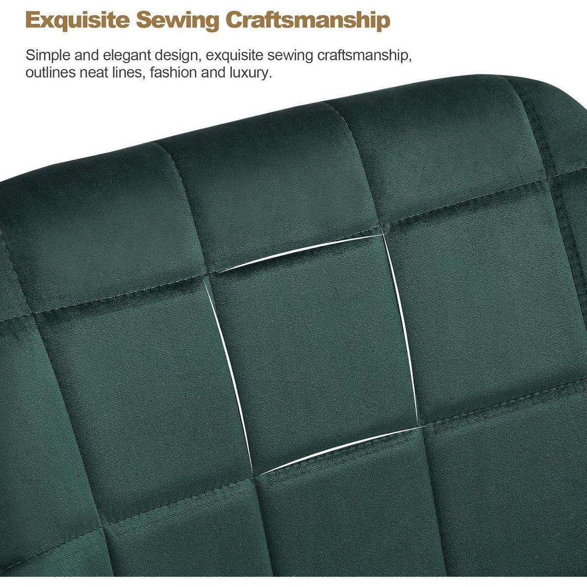 Samt Esszimmerstühle 4er Set – Grün, Bequeme Polsterstühle