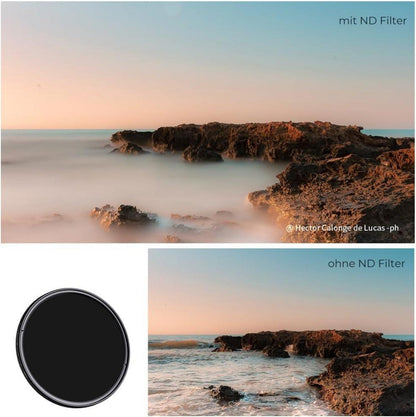 K-Serie 37mm Variabler ND Filter ND2-400 Slim Neutral Graufilter