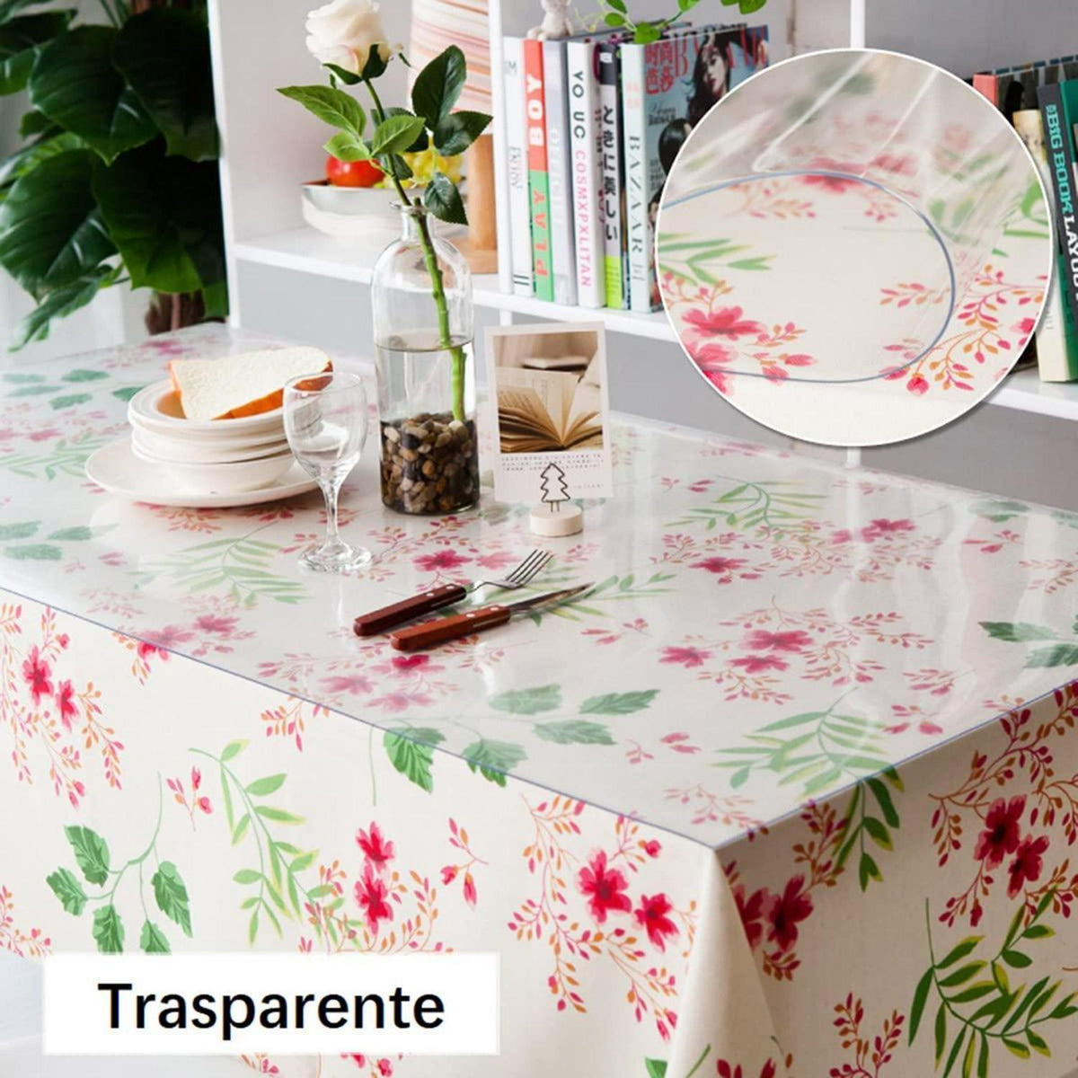 PVC Tischdecke Transparent Rechteck 90x150cm - 2mm Dicke