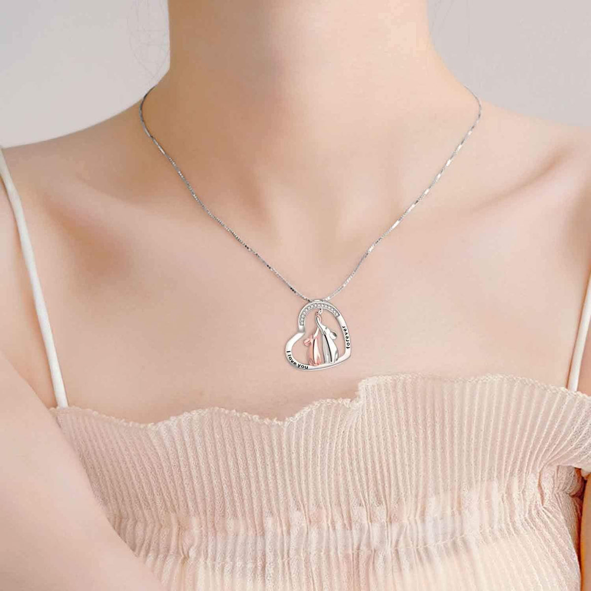 Muttertagsgeschenk Elefanten Halskette 925 Silber für Mama Frauen
