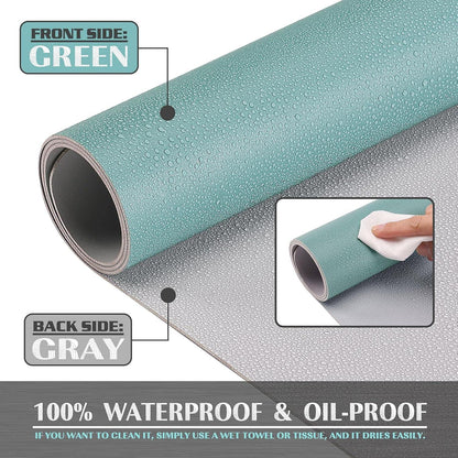 Wasserdichte Schreibtischunterlage 80x40cm PVC doppelseitig Green Gray