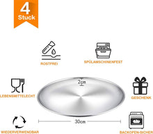 TEAMFAR Pizzablech 4er-Set Edelstahl 29 cm rund Backblech