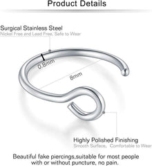 Mayhoop 12-16Stk Edelstahl Fake Piercings Nasen Lippen Ohr