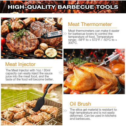 35tlg Grillbesteck Edelstahl Geschenke Set inklusive Koffer