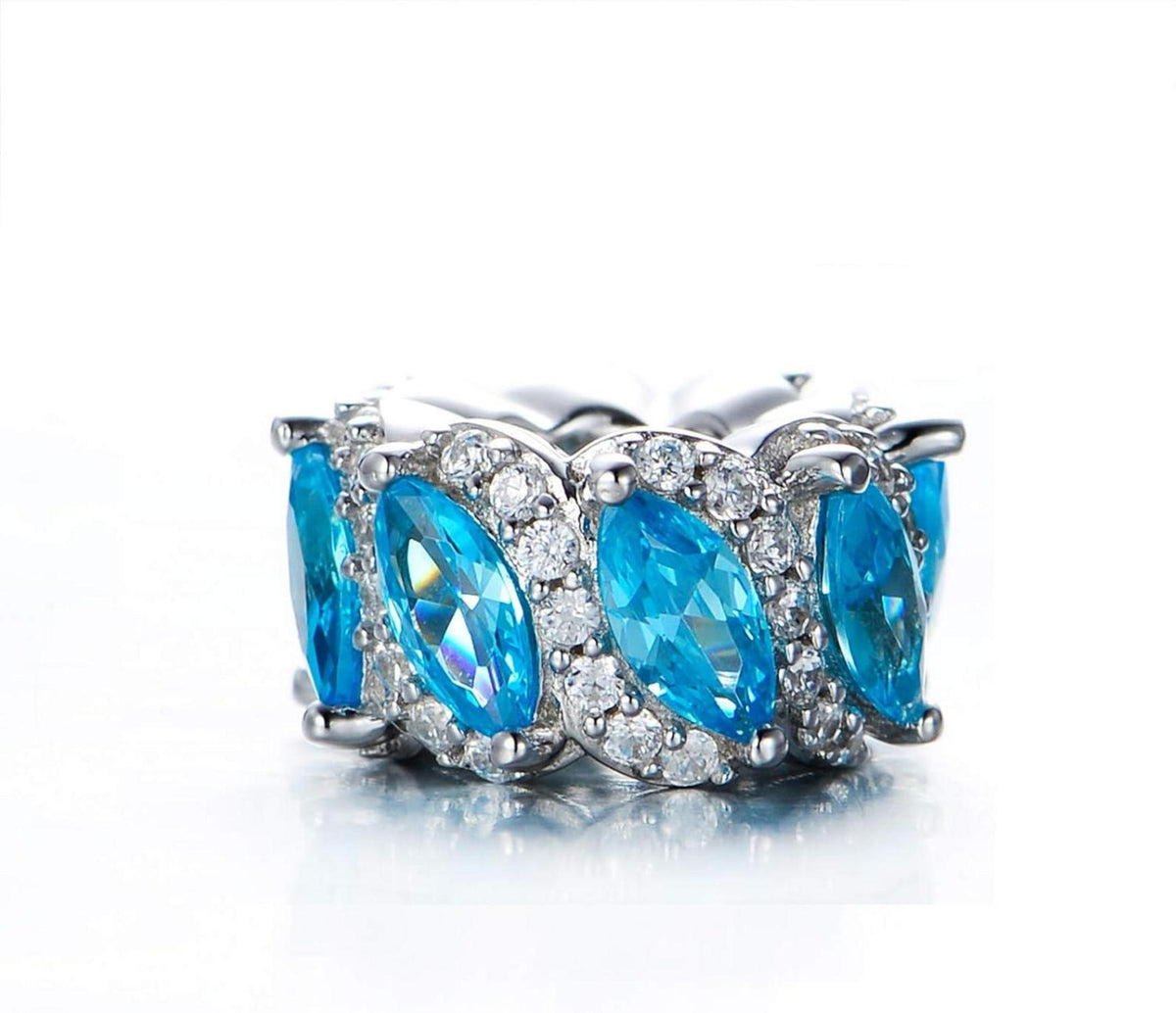 925 Sterling Silber Charms Anhänger für europäische Armbänder Damen Weiß Blau