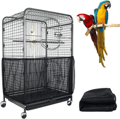 Vogelkäfig Netz Abdeckung Vogelkäfig-Samenfänger Nylonnetz - Schwarz