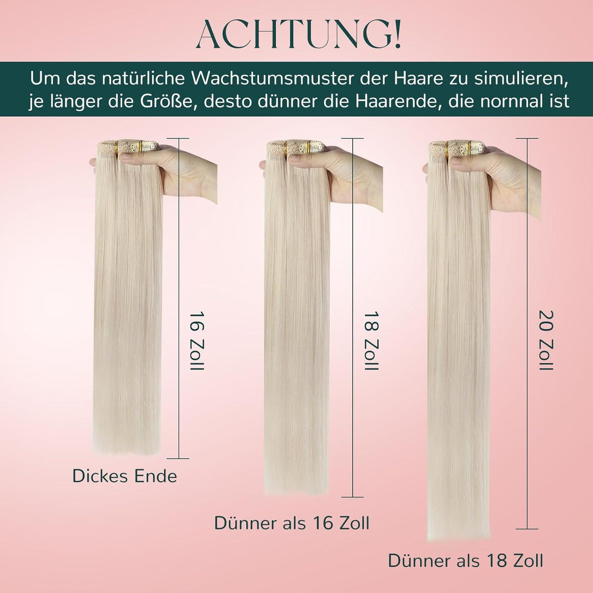 Blond Echthaar Clip-in Extensions – Remy Menschenhaar 40cm