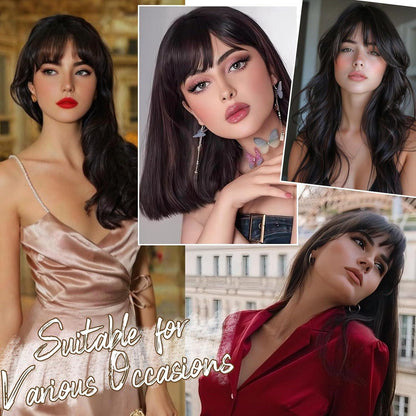 Echtes Menschliches Haar Clip in Bangs Natürliche Schwarze Extensions
