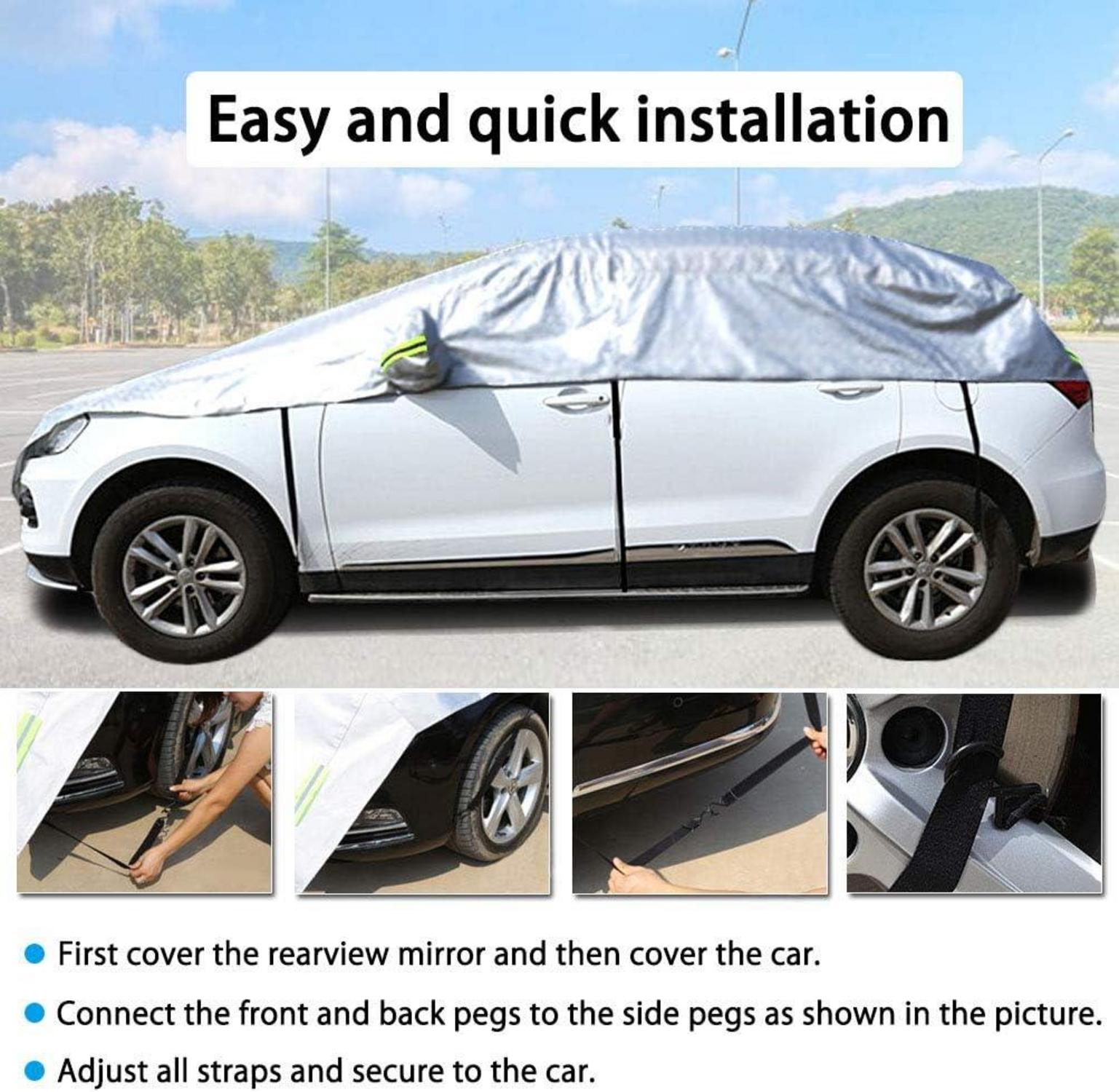 Konnfeir Halbgarage Auto Abdeckplane Winter Sommer wasserdicht 210D Oxford Material