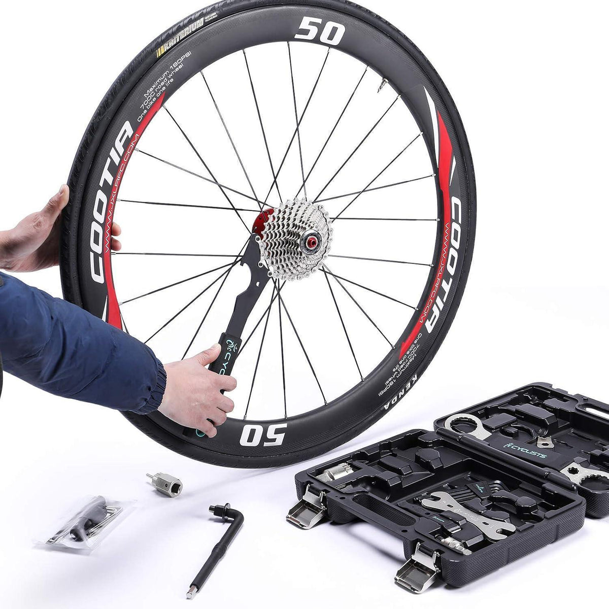 Fahrrad Reparaturset 23 Teile mit Werkzeugkoffer