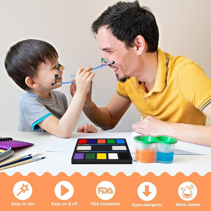 Kinderschminke Set Halloween Face Paint Kinder 10-Farben