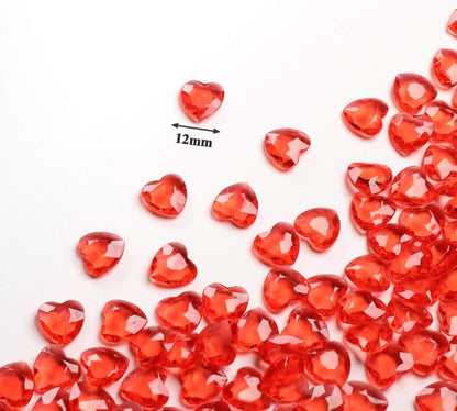 500 Stück Rote Herz Diamantkristalle 12mm Deko Kristalle