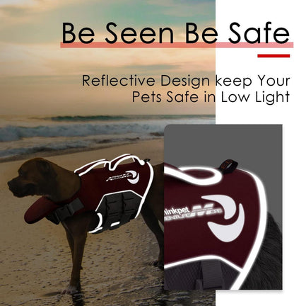 Hund Schwimmweste Einstellbare Rettungsweste Reflektierend Rot