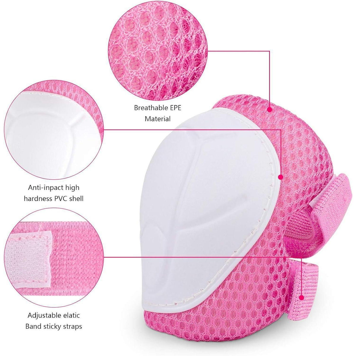 Kinder Schutzausrüstung Set 7-in-1 Helm & Protektoren Rosa