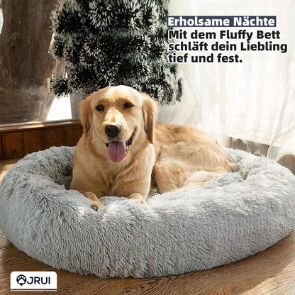 Flauschiges Hundebett Donut – Hellgrau, 110x110cm
