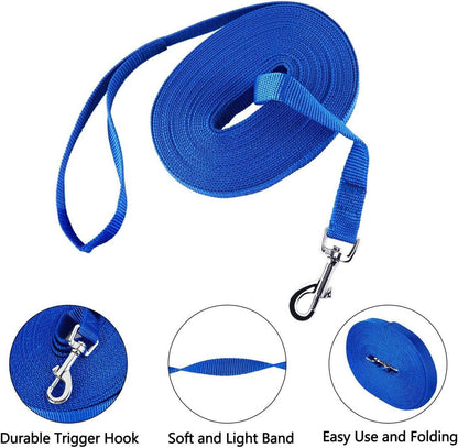Nylon Schleppleine Hund 20m Trainingsleine D-Karabiner Blue