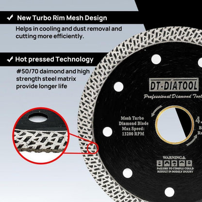 Diamant Trennscheiben 5er Set 105mm Mesh Turbo für Fliesen Marmor