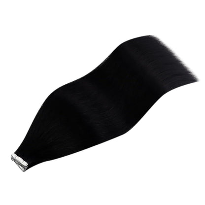 Echthaar Tape-in Extensions Schwarz 60cm - Haarverlängerung
