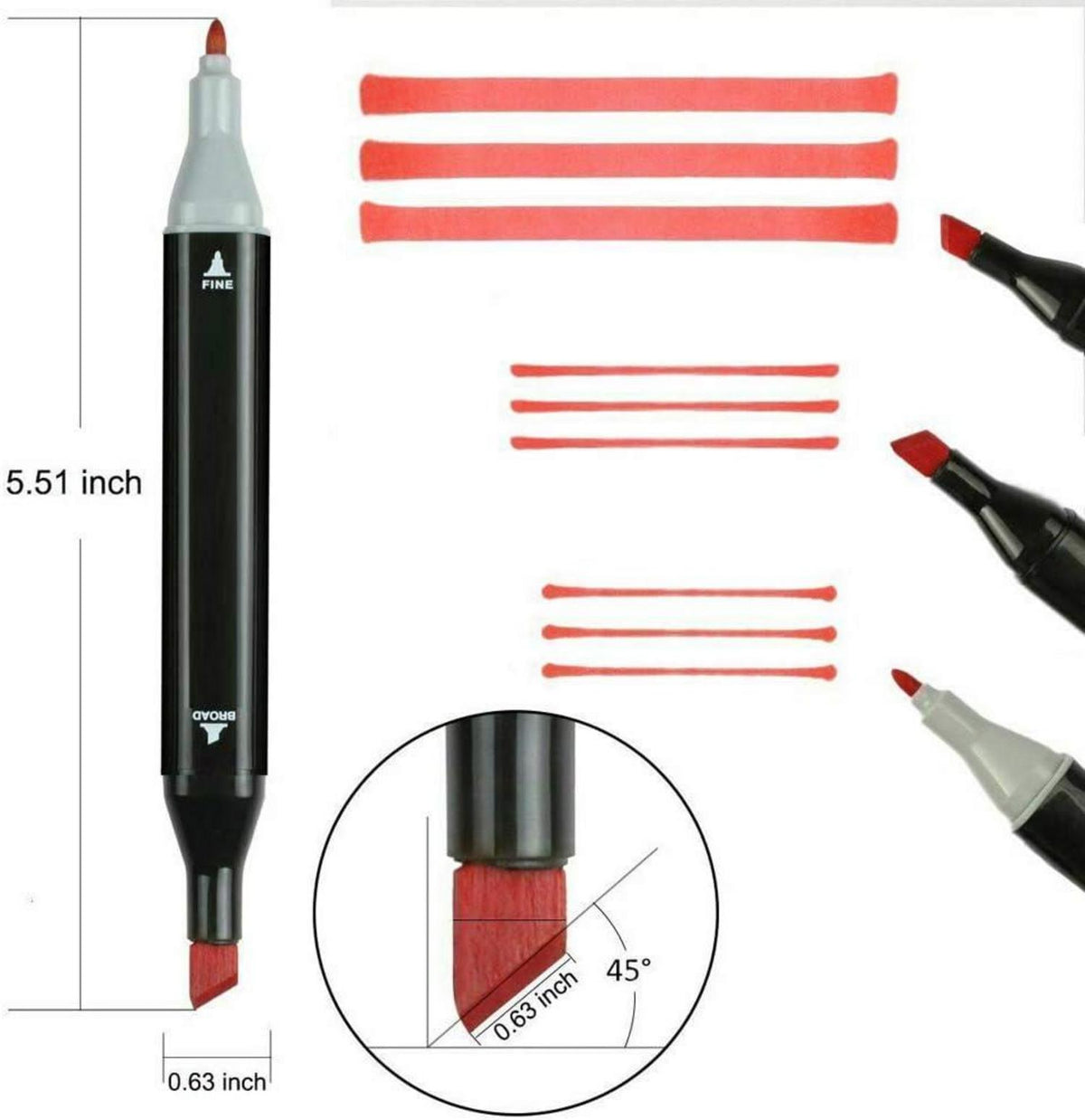 HanQix Farben Marker Stifte Grafitti Twin Tip Textmarker Set 40/60 Farben