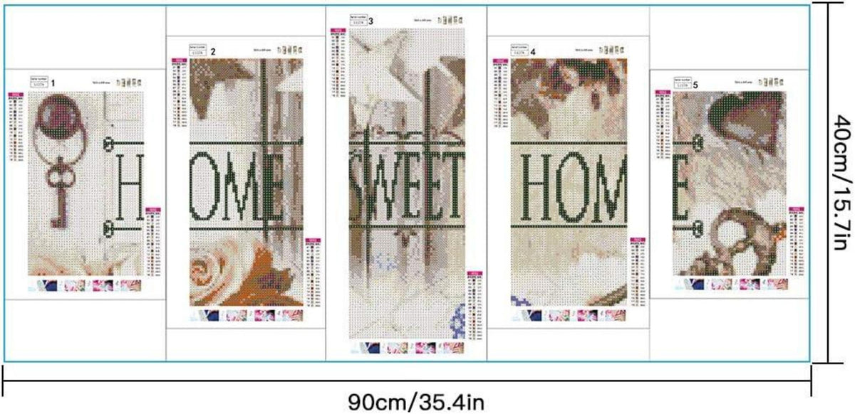 5D DIY Diamond Painting 5-teiliges Set - Haus Dekoration