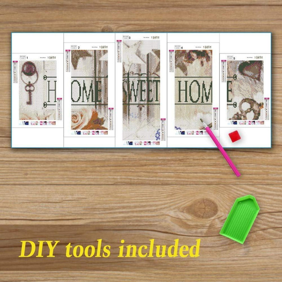 5D Diamond Painting Set 5-teilig DIY Kunst Handwerk Dekoration Home