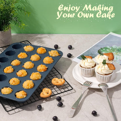 Mini Muffinbackform Silikon 24 Muffins Grau 34 x 23 x 2,5 cm
