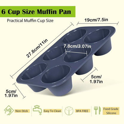 Große Silikon Muffinform für 6 Muffins Cupcakes Kuchen 27,8