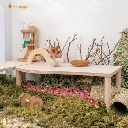 Niteangel Holz Hamsterplattform für Zwerghamster Mäuse Degus