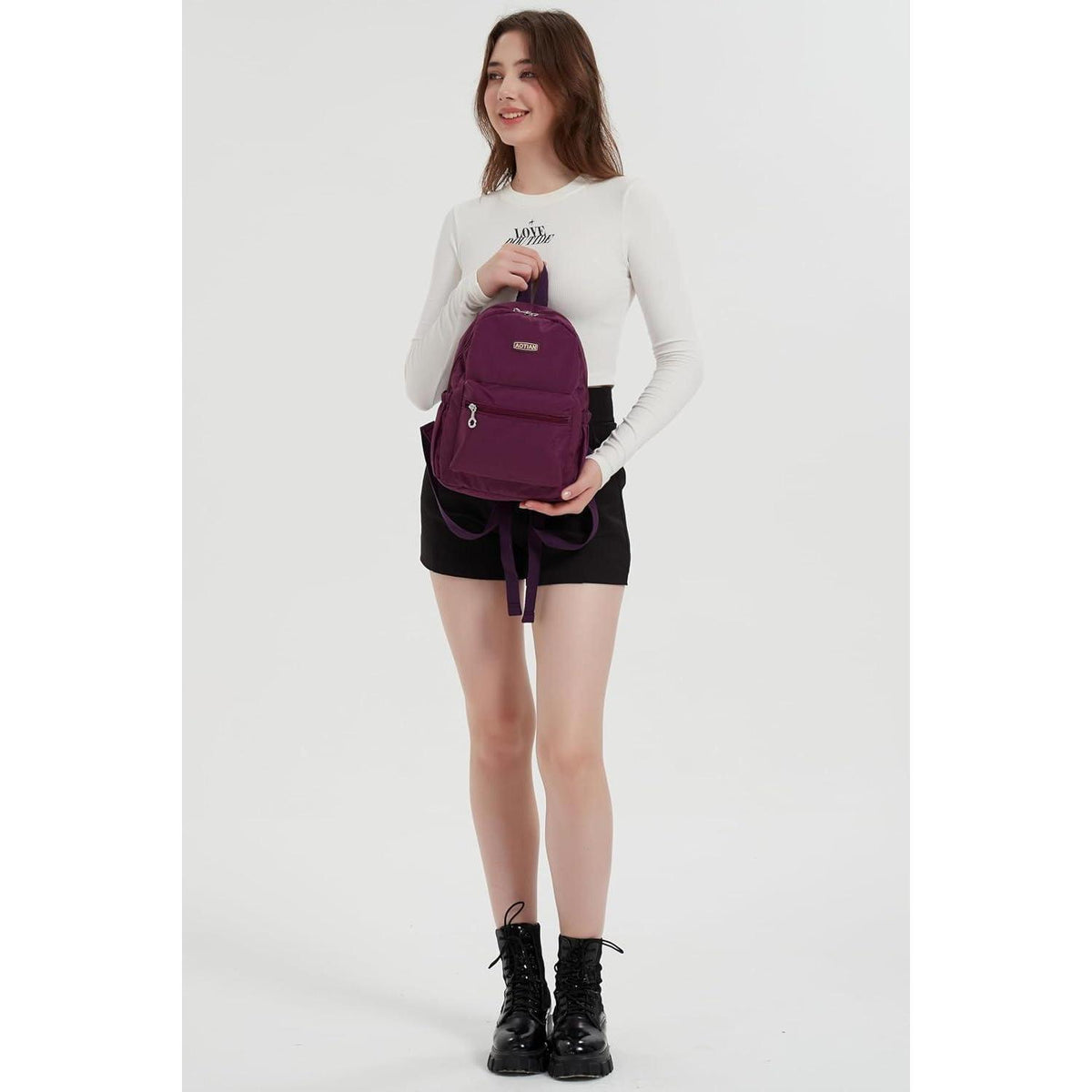 Damen Mini Rucksack Leicht & Geräumig, Violett