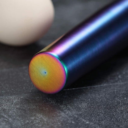 Teigroller Edelstahl 42cm mit Regenbogen Titanbeschichtung