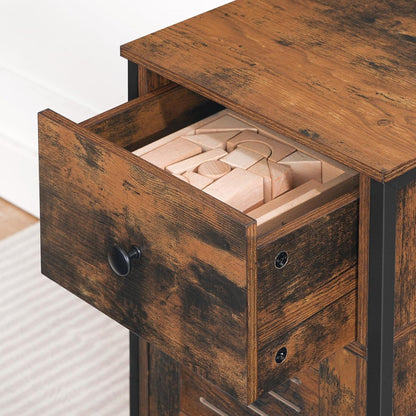 Beistellschrank mit Schublade Vintage Stil verstellbare