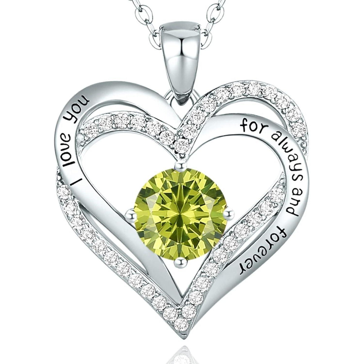 Herz Halskette 925 Sterling Silber Rosegold mit Zirkonia & Geburtsstein