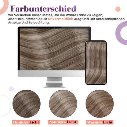 Echthaar Clip-in Extensions Balayage Blond Ombre 40cm