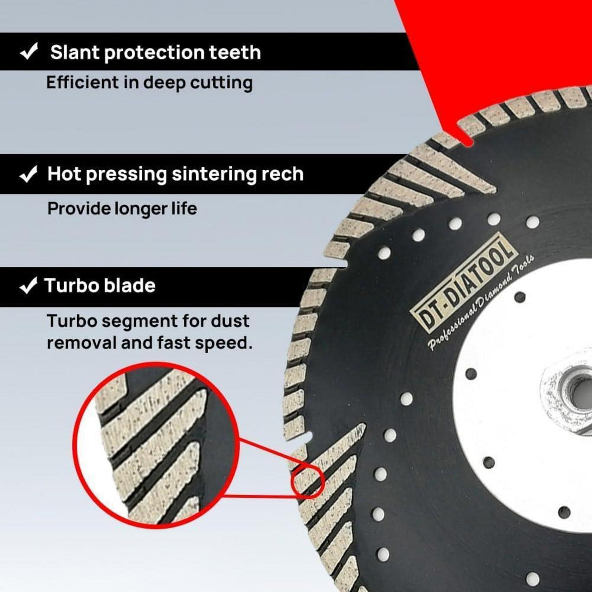 Diamant Trennscheiben 5er Set 125mm M14 Turbo für Beton Granit
