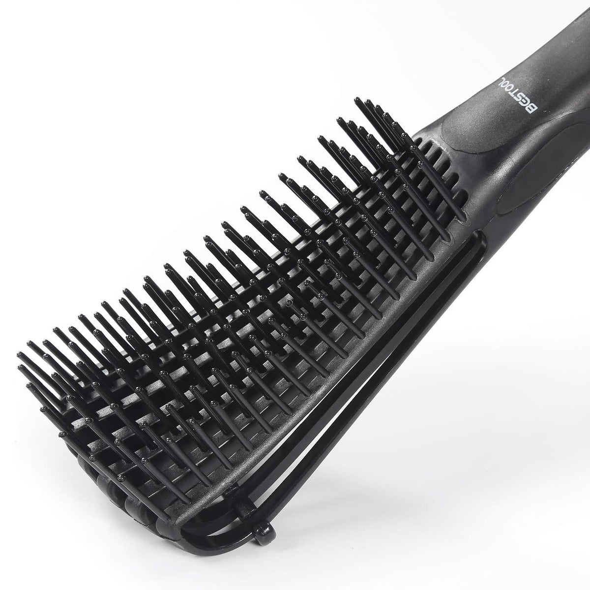 BESTOOL Entwirrbürste für Afrolocken Nass/Trocken - Schwarz