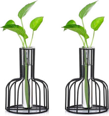 Mini Glasvasen Set Schwarz für Tischdeko Blumen Hochzeit
