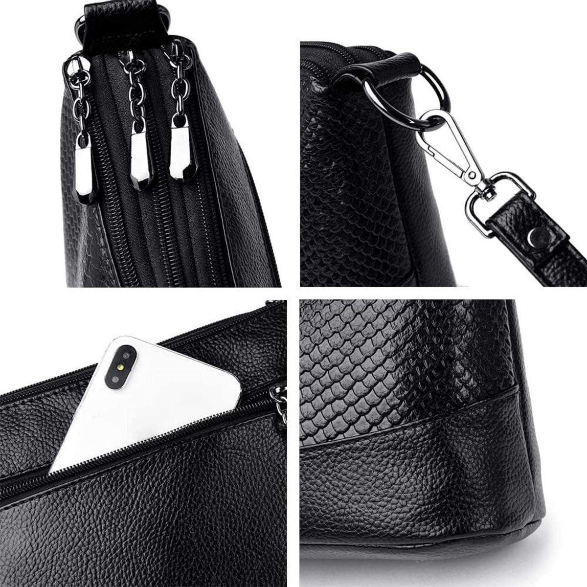 Damen Umhängetasche aus PU-Leder Hobo Schultertasche Elegant