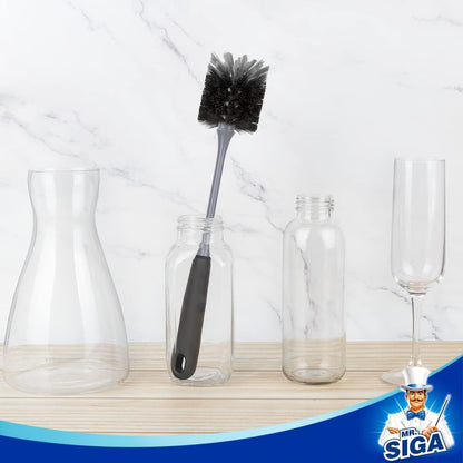Flaschen- und Gläserbürste für Wasserflaschen und Glaswaren, 2er Set
