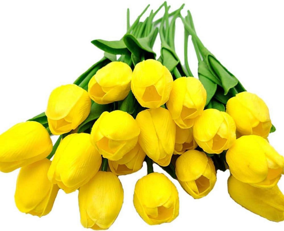 Künstliche Tulpen Hochzeitssträuße Gelb 20 Stück PU Blumen