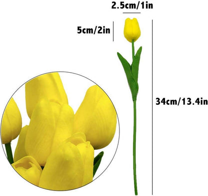 Künstliche Tulpen Gelb 20 Stück Hochzeit Deko Blumen PU431